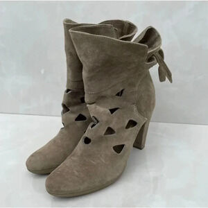 CASINI Womens Velvet High Heel Ankle Boots Gray Sz 8